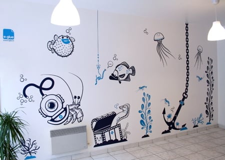 e-glue vinyl wall decorations for children - Dezeen