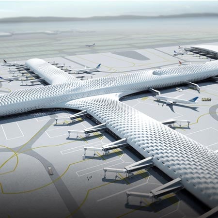 airport terminal plans. design a new terminal at