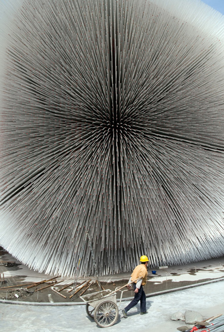 Close-up of the Seed Cathedral at Shanghai Expo 2010