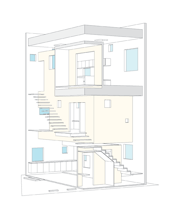 Small House with Big Spiral Staircase