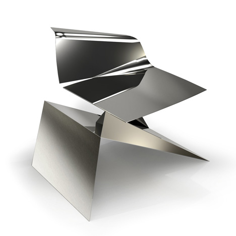Philip_Michael_Wolfson_Origami_Chair-Stainless_for-The-Apartment-Gallery