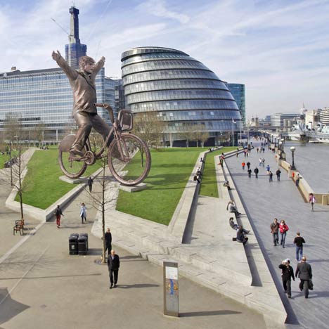 Bronze Boris Bike Statue by Dowling Jones & Stone