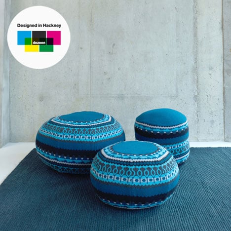 Frank, Henry and Ernes pouffes by Donna Wilson for SCP
