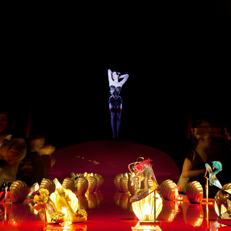 Dita Von Teese hologram by Musion for Christian Louboutin at the Design Museum