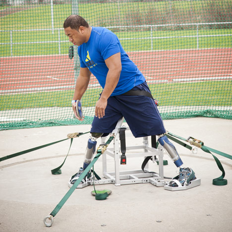 Paralympic design: discus throwing frame by Roger Thorn