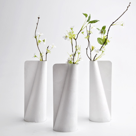 Tyvek Vases by Jiwon Choi