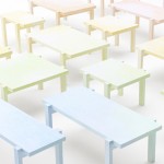 Colored-pencil table by Nendo