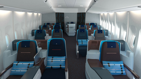 KLM World Business Class cabin by Hella Jongerius