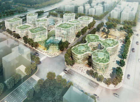 Central Business District at Shanghai Hongqiao Airport by MVRDV with Aedas