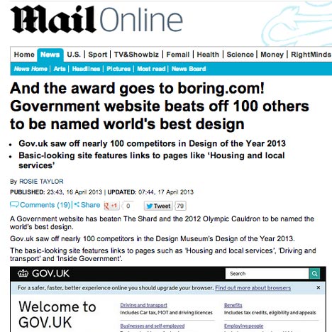Mail Online attackes Gov.uk