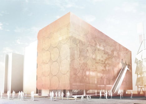 Umbrella Facade for the Madrid Pavilion by 3Gatti Architecture Studio