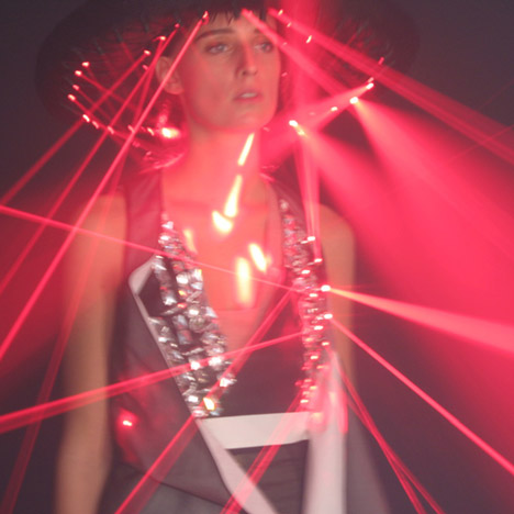 Laser dresses by Hussein Chalayan for Swarovski