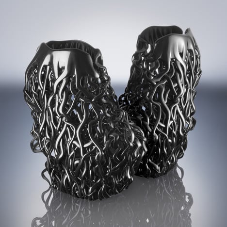 3D printed shoes by Iris van Herpen and Rem D Koolhaas