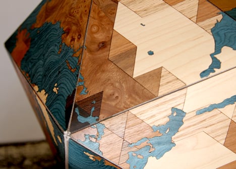 Dymaxion Woodocan World by Nicole Santucci and Woodcut Maps