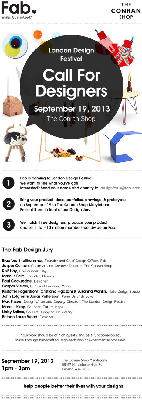 Call for designers to Fab's Disrupting Design London