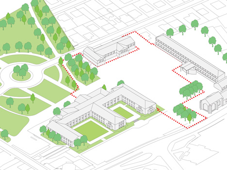 dezeen_Gymnasium and Town Hall esplanade by LAN Architecture_Axonometric