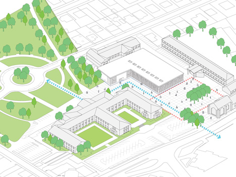 dezeen_Gymnasium and Town Hall esplanade by LAN Architecture_Axonometric_new