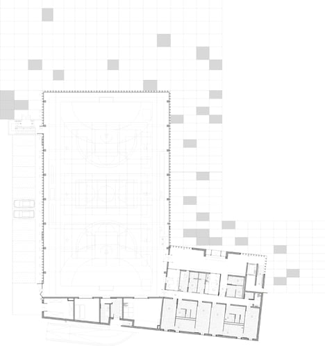 dezeen_Gymnasium and Town Hall esplanade by LAN Architecture_Ground floor plan