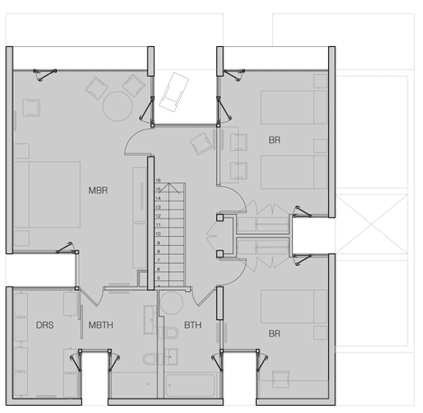 First floor plan of Casa La Canada by Ricardo Torrejon