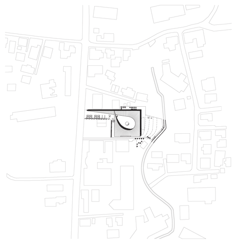 Site plan of Villa at Sengokubara by Shigeru Ban