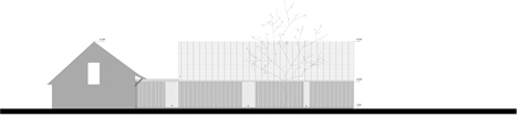 Elevation of Barn by Pascal Francois Architects