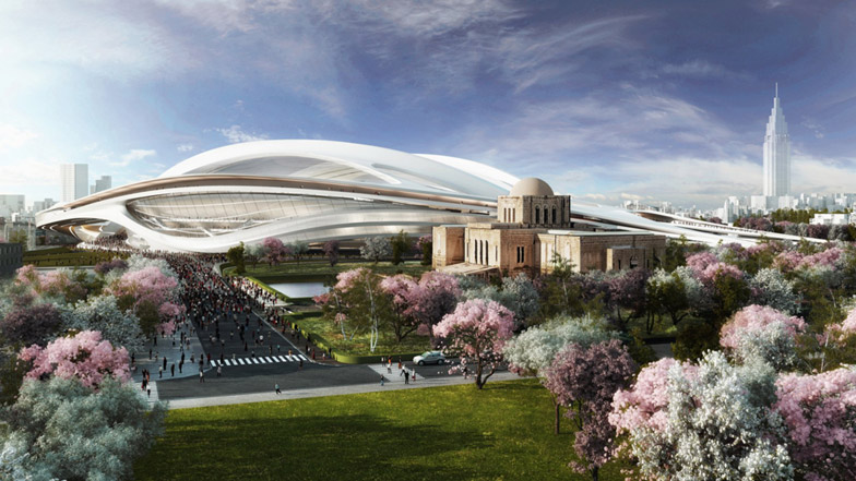 Arquitectos japoneses mitin contra el Estadio Olímpico de Zaha 2020