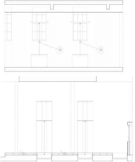 Concept diagram of folding tables of Arts Council England West Midlands Office by Moxon Architects