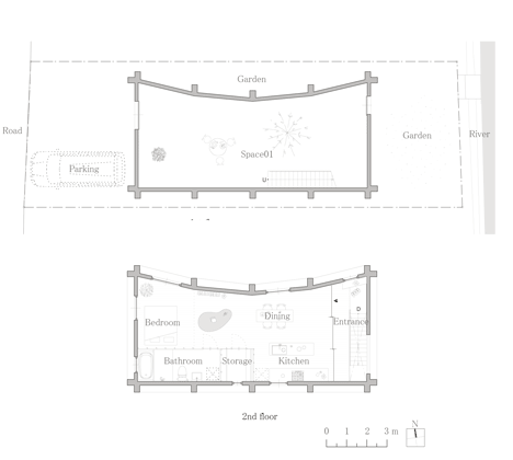 Floor plan of House in Yagi by Suppose Design office