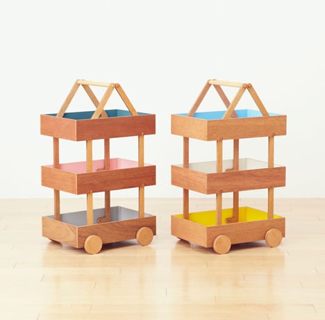 Koloro Wagon stacking wooden storage boxes by Torafu Architects_dezeen_11