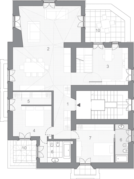 Ground floor plan of Renovated apartment in Rome by Scape