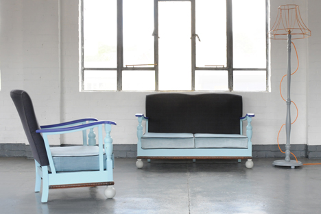 Blue sofas at Interiors UK 2014