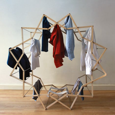 Star-shaped clothes horse by Aaron Dunkerton