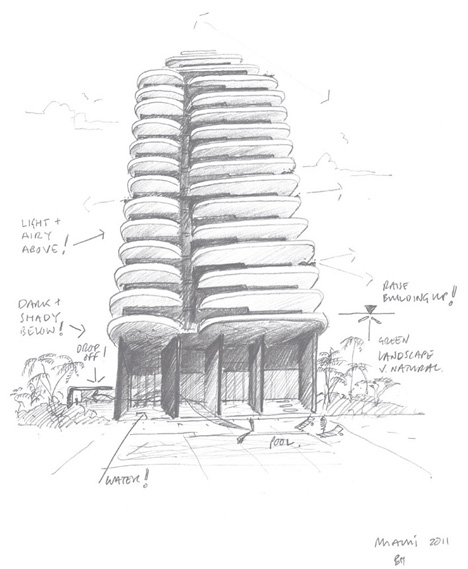 Faena House by Foster + Partners at Faena Miami Beach - sketch