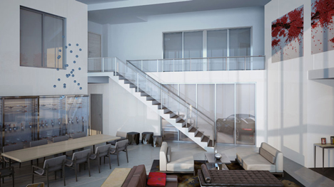 Living room at Porsche Design Tower in Miami