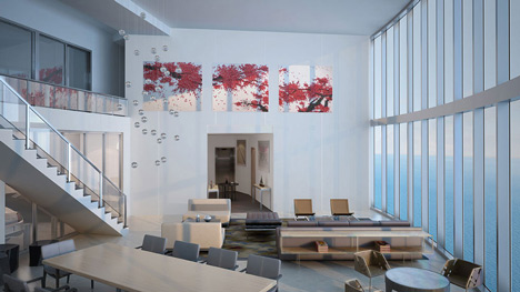 Living room at Porsche Design Tower in Miami