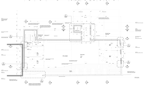 Fourth floor plan of The Workshop offices with a slide through the centre by Guy Holloway
