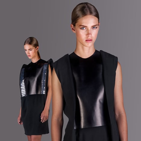 Fashion collection features solar panels for charging a mobile phone
