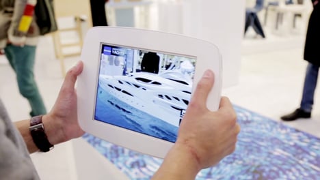 Augmented reality demonstration of Zaha Hadid's superyacht model