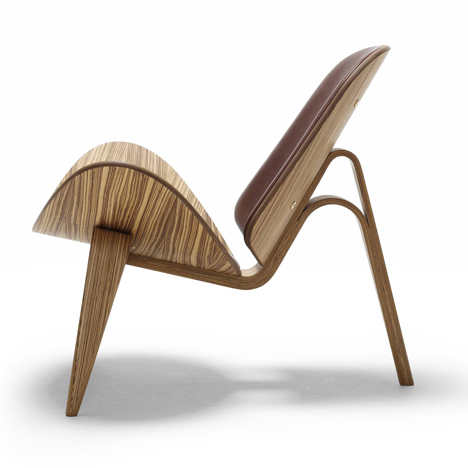 Shell chair designed by Hans J. Wegner for Carl Hansen & Son in 1963