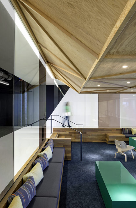 Cisco offices by Studio O+A features wooden meeting pavilions