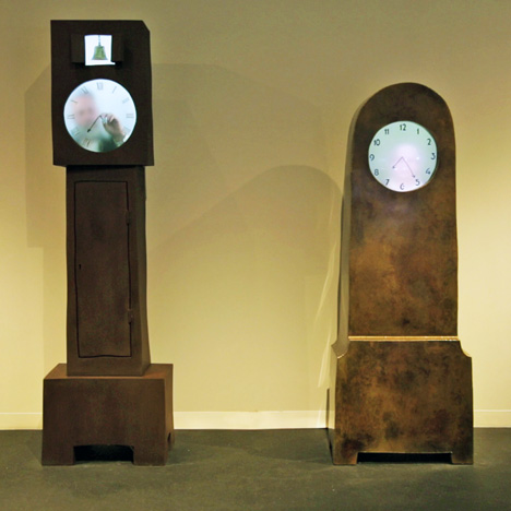 Grandfather and Grandmother Clocks by Maarten Baas, presented by Carpenters Workshop Gallery at Design Miami 2013