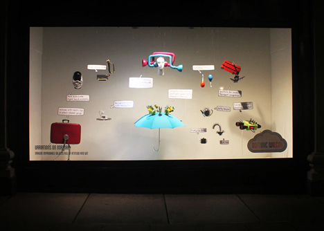 Dominic Wilcox's Variations on Normal products displayed in Selfridges' window
