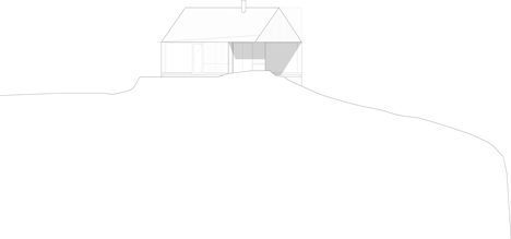 South elevation of Double-gabled house overlooking a Norwegian fjord by Schjelderup Trondahl Architects
