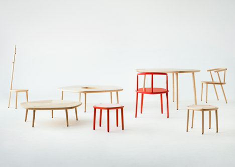 Five wooden furniture by Claesson Koivisto Rune for Matsuso T