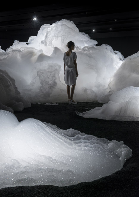 Kohei Nawa's Foam installation created a cloud-like landscape of soapy bubbles