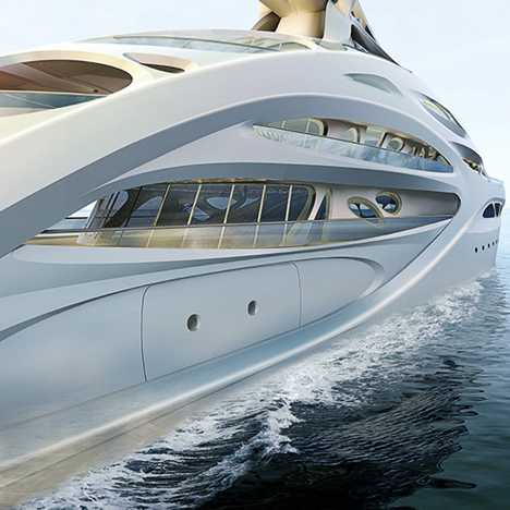Zaha Hadid's Jazz superyacht for German shipbuilders Blohm+Voss