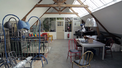 Maarten Baas' studio on a former farm