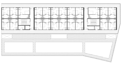 Second, third and fourth floor plan of Student housing with a coral-inspired facade by Atelier Fernandez & Serres