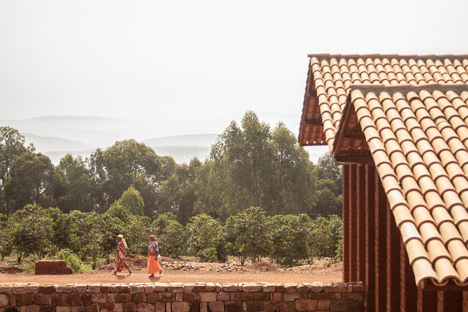 Children's library in Africa with rammed earth walls by BC Architects