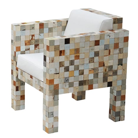 Piet Hein Eek uses offcuts from his scrap wood furniture to make Waste Waste 40x40